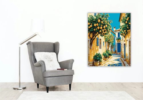 Napsütötte citromliget - számfestő készlet - Számfestő.hu - 60×70cm - Keret nélkül