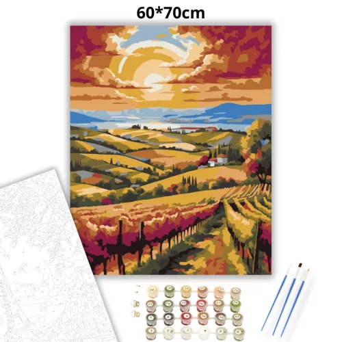 Balatoni dombvidék - számfestő készlet - Számfestő.hu - 60×70cm - Keretre feszítve