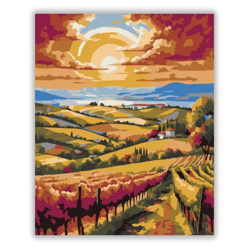 Balatoni dombvidék - számfestő készlet - Számfestő.hu - 60×70cm - Keret nélkül