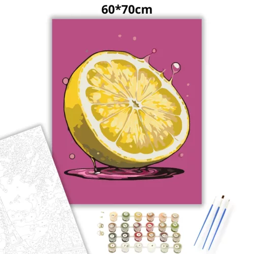 Üdítő citrom - számfestő készlet - Számfestő.hu - 60×70cm - Keret nélkül