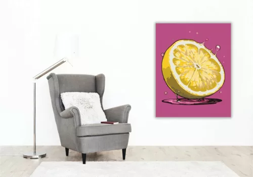 Üdítő citrom - számfestő készlet - Számfestő.hu - 60×70cm - Keret nélkül