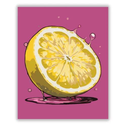 Üdítő citrom - számfestő készlet - Számfestő.hu - 40×50cm - Keretre feszítve