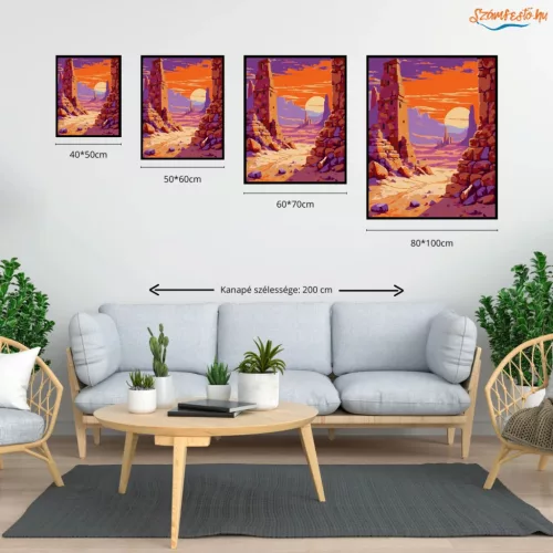 Aranyló romok - számfestő készlet - Számfestő.hu - 50×60cm - Keretre feszítve