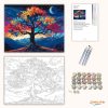 Álomszerű színes fa - számfestő készlet - Számfestő.hu - 60×70cm - Keret nélkül