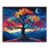 Álomszerű színes fa - számfestő készlet - Számfestő.hu - 80×100cm - Keretre feszítve