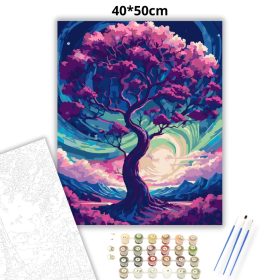 Álomszerű virágzó fa - számfestő készlet - Számfestő.hu - 40×50cm - Keret nélkül