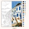 Mediterrán vitorlások - számfestő készlet - Számfestő.hu - 60×70cm - Keretre feszítve
