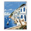 Mediterrán vitorlások - számfestő készlet - Számfestő.hu - 80×100cm - Keret nélkül