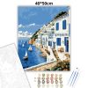 Mediterrán vitorlások - számfestő készlet - Számfestő.hu - 40×50cm - Keretre feszítve
