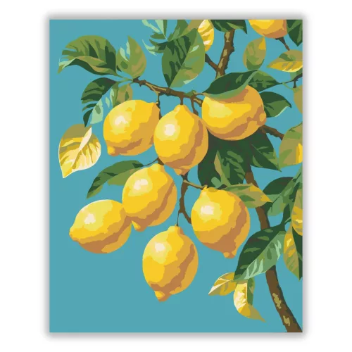 Mediterrán citromág - számfestő készlet - Számfestő.hu - 60×70cm - Keret nélkül