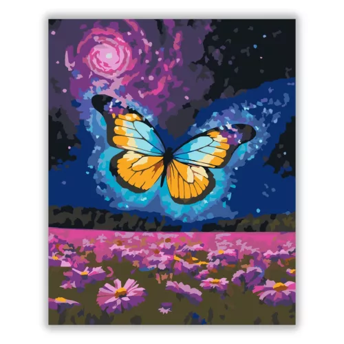 Varázslatos pillangó - számfestő készlet - Számfestő.hu - 40×50cm - Keretre feszítve