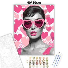 Rózsaszín szemüvegben - számfestő készlet - Számfestő.hu - 40×50cm - Keret nélkül