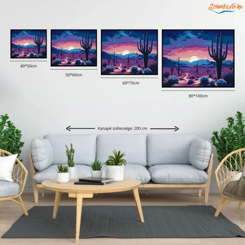 Csillagfényes sivatagi ösvény - számfestő készlet - Számfestő.hu - 50×60cm - Keret nélkül