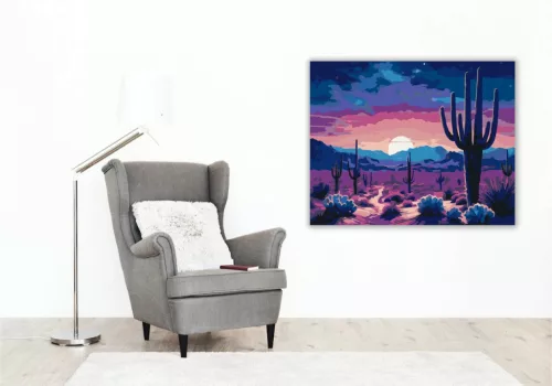 Csillagfényes sivatagi ösvény - számfestő készlet - Számfestő.hu - 80×100cm - Keret nélkül