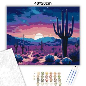 Csillagfényes sivatagi ösvény - számfestő készlet - Számfestő.hu - 40×50cm - Keret nélkül