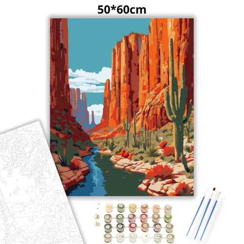 Vadregényes kanyon - számfestő készlet - Számfestő.hu - 50×60cm - Keret nélkül