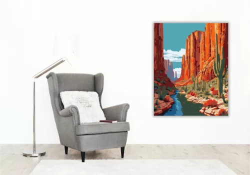 Vadregényes kanyon - számfestő készlet - Számfestő.hu - 50×60cm - Keret nélkül