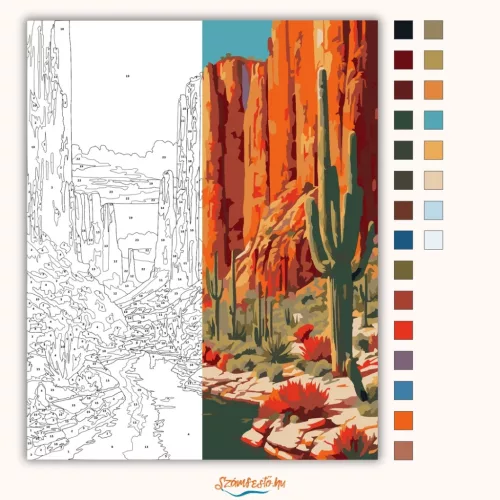 Vadregényes kanyon - számfestő készlet - Számfestő.hu - 60×70cm - Keret nélkül