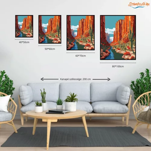 Vadregényes kanyon - számfestő készlet - Számfestő.hu - 60×70cm - Keretre feszítve