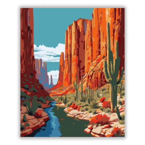 Vadregényes kanyon - számfestő készlet - Számfestő.hu - 80×100cm - Keret nélkül