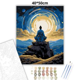 Elmélyült meditáció - számfestő készlet - Számfestő.hu - 40×50cm - Keret nélkül