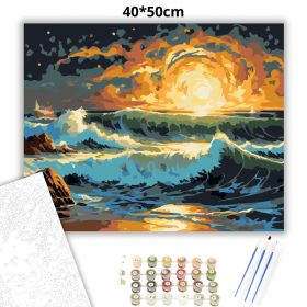 Viharos hullámok - számfestő készlet - Számfestő.hu - 40×50cm - Keret nélkül