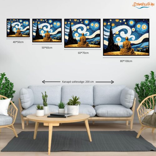 Szerzetes az ég alatt - számfestő készlet - Számfestő.hu - 40×50cm - Keret nélkül