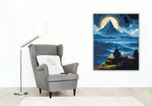 Holdfényes elmélyülés - számfestő készlet - Számfestő.hu - 50×60cm - Keretre feszítve