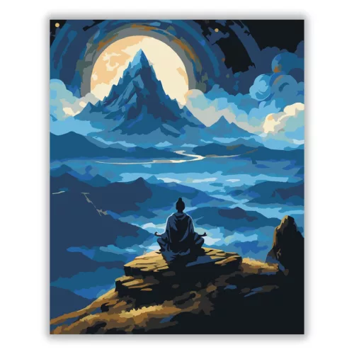 Holdfényes elmélyülés - számfestő készlet - Számfestő.hu - 80×100cm - Keretre feszítve