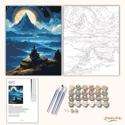Holdfényes elmélyülés - számfestő készlet - Számfestő.hu - 40×50cm - Keretre feszítve