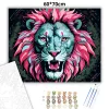 Neon sörényű oroszlán - számfestő készlet - Számfestő.hu - 60×70cm - Keret nélkül