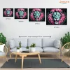 Neon sörényű oroszlán - számfestő készlet - Számfestő.hu - 80×100cm - Keretre feszítve