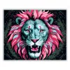 Neon sörényű oroszlán - számfestő készlet - Számfestő.hu - 40×50cm - Keretre feszítve