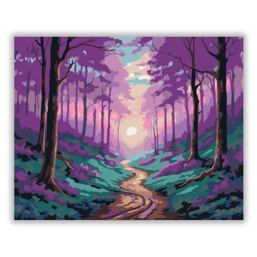 Misztikus erdei ösvény - számfestő készlet - Számfestő.hu - 40×50cm - Keret nélkül