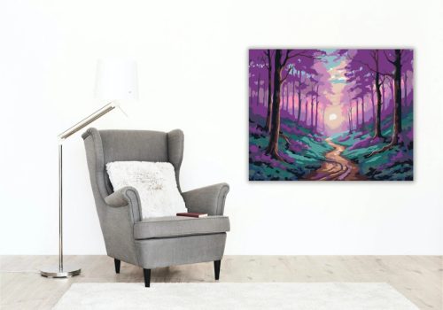 Misztikus erdei ösvény - számfestő készlet - Számfestő.hu - 40×50cm - Keret nélkül