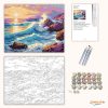 Aranyló hullámtörés - számfestő készlet - Számfestő.hu - 50×60cm - Keretre feszítve