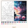 Kozmikus meditáció - számfestő készlet - Számfestő.hu - 60×70cm - Keretre feszítve