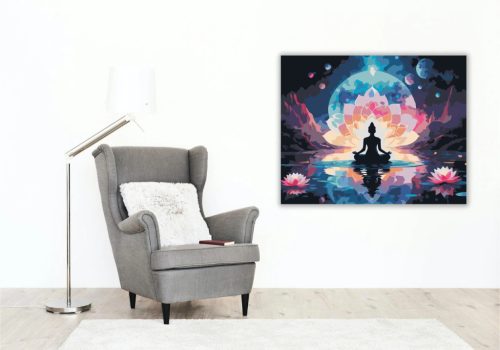 Kozmikus meditáció - számfestő készlet - Számfestő.hu - 40×50cm - Keret nélkül