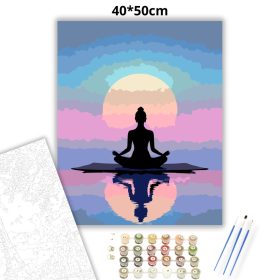 Tükröződő meditáció - számfestő készlet - Számfestő.hu - 40×50cm - Keret nélkül