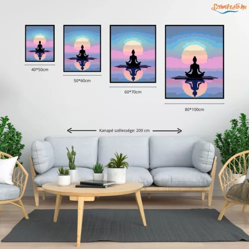 Tükröződő meditáció - számfestő készlet - Számfestő.hu - 40×50cm - Keret nélkül