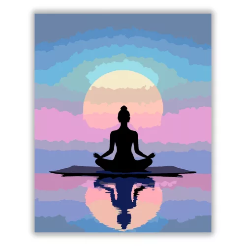 Tükröződő meditáció - számfestő készlet - Számfestő.hu - 40×50cm - Keret nélkül