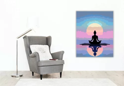 Tükröződő meditáció - számfestő készlet - Számfestő.hu - 40×50cm - Keret nélkül