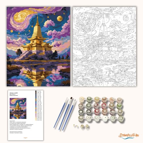 Misztikus templomtükör - számfestő készlet - Számfestő.hu - 50×60cm - Keret nélkül