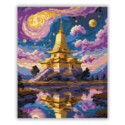 Misztikus templomtükör - számfestő készlet - Számfestő.hu - 50×60cm - Keret nélkül