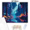 Holdfényes erdő - számfestő készlet - Számfestő.hu - 80×100cm - Keretre feszítve