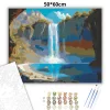 Friss lagúna vízesése - számfestő készlet - Számfestő.hu - 50×60cm - Keret nélkül
