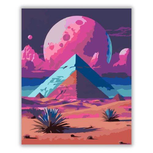 Álomszerű piramisok - számfestő készlet - Számfestő.hu - 60×70cm - Keret nélkül