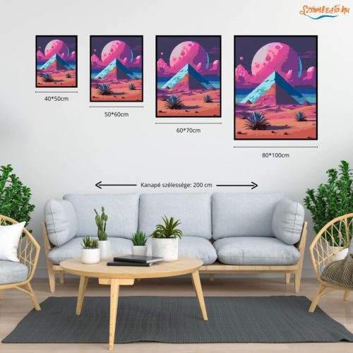 Álomszerű piramisok - számfestő készlet - Számfestő.hu - 80×100cm - Keretre feszítve