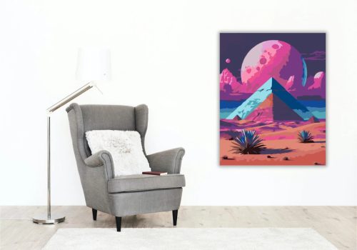 Álomszerű piramisok - számfestő készlet - Számfestő.hu - 80×100cm - Keretre feszítve