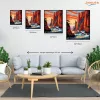 Alkonyati sziklatornyok - számfestő készlet - Számfestő.hu - 60×70cm - Keret nélkül